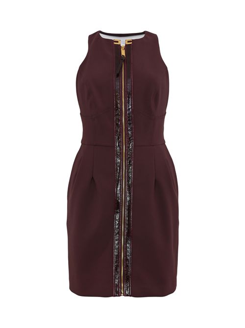 Abito doppio crepe con dettagli craquele' Merlot Elisabetta Franchi | AB80656E2EA4